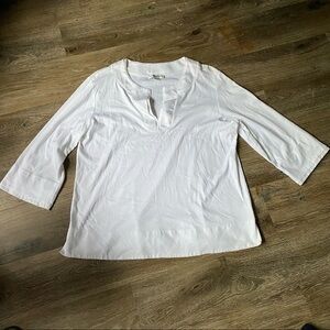 Pendleton Shirt Size XL Womens Half Sleeve Top White Pull Over‎